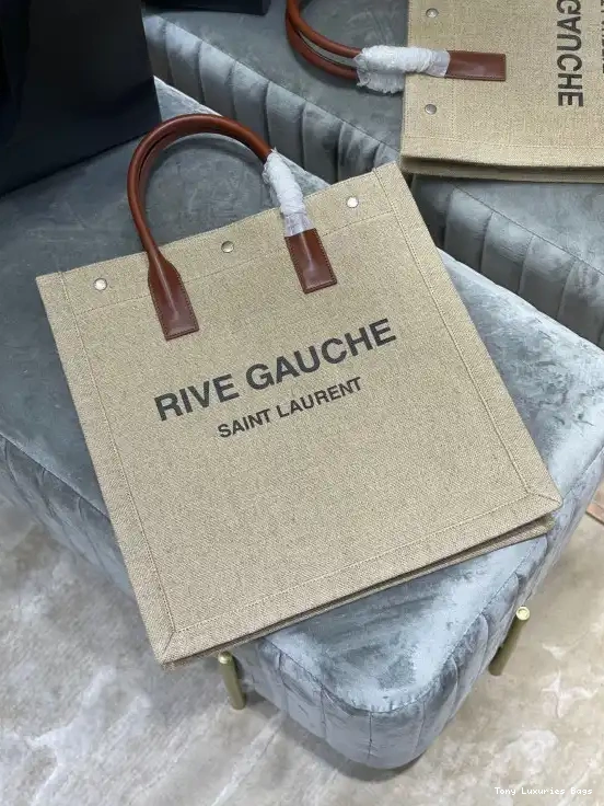 Tony Luxuries IN S YSL COTTON AND BAG N LINEN RIVE SHOPPING GAUCHE 0625
